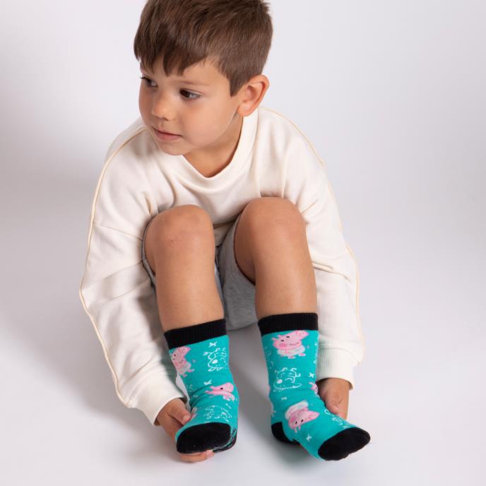 totes® Peppa Pig™ Childrens Novelty Original Slipper Sock (Twin Pack) George Extra Image 4